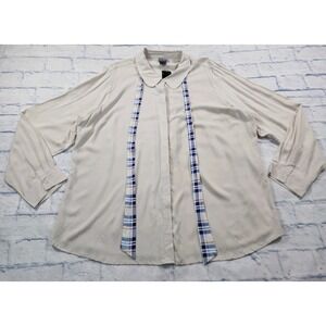 Her Universe Doctor Who WOMENS SIZE 3 Plaid Tie Blouse Torrid Shirt Tardis